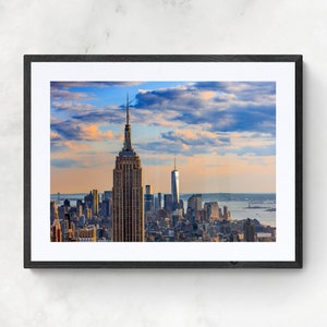 New York printable wall art, New York Digital Print, New York digital download, New York gift, NYC skyline with the Empire State Building