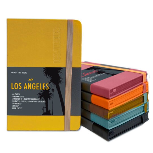 Hardcover Los Angeles travel journal notebook with photos and sketches, LA inspired gift souvenir, travel adventure diary, traveller journal