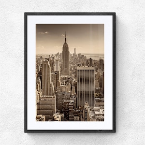 New York druckbare Wandkunst, New York Digitaldruck, New York digitaler Download, New York Geschenk, einfarbig New York, Empire State Building