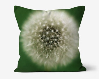 Dandelion green decorative cushion | Dandelion double sided canvas pillow  | Dandelion Pillow Cover | Housewarming gift | Unique home decor