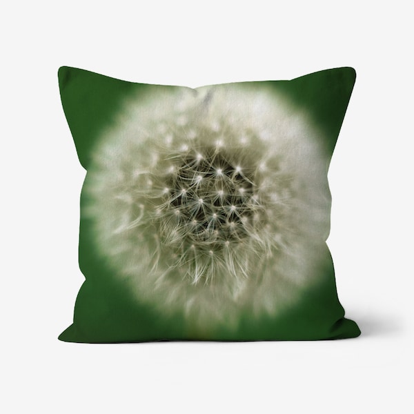 Dandelion green decorative cushion | Dandelion double sided canvas pillow  | Dandelion Pillow Cover | Housewarming gift | Unique home decor