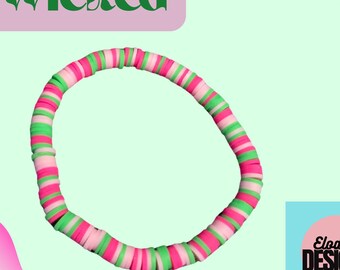 Bracelet de perles Wicked - Bijoux bohème foncé, bracelet original fait main, cadeau sorcière pour elle, rose, vert