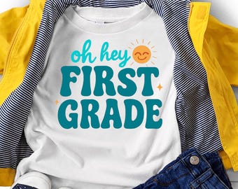 Oh salut, première année PNG | Sublimation mignonne de retour à l'école | Enseignant en téléchargement numérique | Chemise première année PNG | Maman garçon | École 2026
