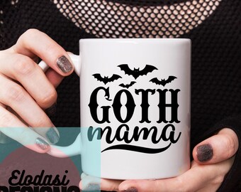 Maman gothique PNG | Esthétique alternative pour maman en téléchargement numérique | Design grunge à sublimation pour t-shirts, tasses et sacs fourre-tout | Maman punk rock | Ancien Emo