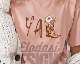 Bottes Y'all PNG | Téléchargement numérique du dicton du Sud | Sublimation champêtre rustique | PNG occidental pour chemises, gobelets | Cadeaux pour elle