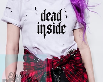 Mort à l'intérieur PNG | Drôle d'humour noir en téléchargement numérique | Sublimation sarcastique pour t-shirts et mugs | Clipart grunge gothique | Ancien Emo