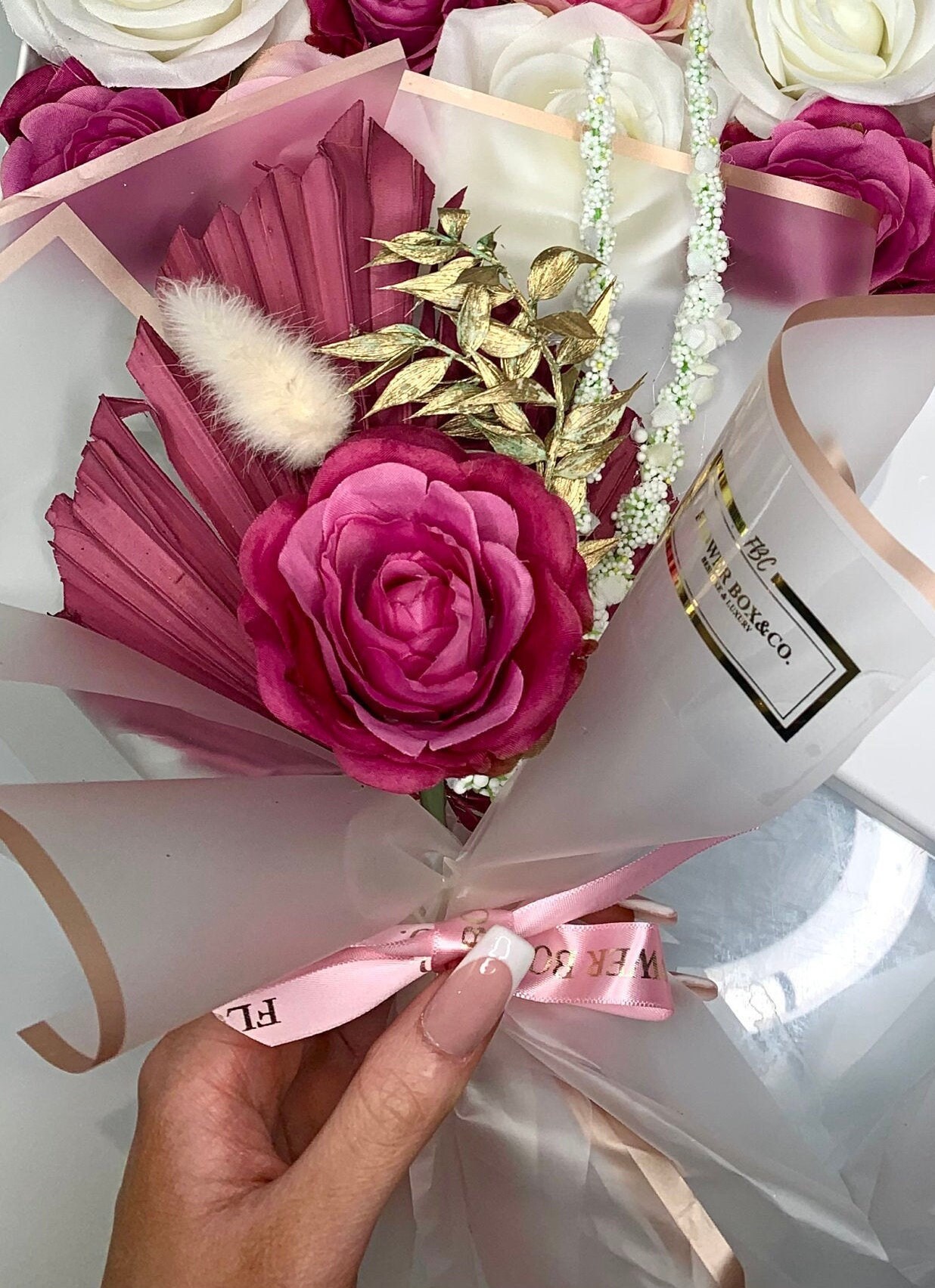 Mauve Single Stem Rose Bouquet Etsy