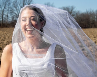 Blusher Wedding Veil | Two Tier Wedding Veil | Veil With Blusher | 2 Tier Wedding Veil