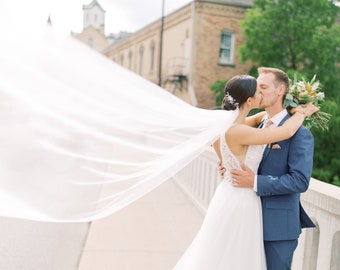 Soft Ivory Cathedral Wedding Soft Veil | Bridal Veil | Cathedral | Elbow | Fingertip | Waltz | Floor | Chapel | Royal Cathedral |