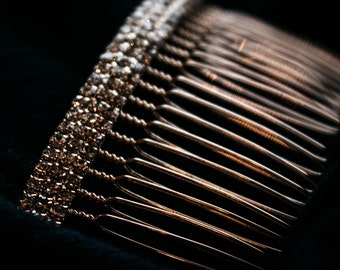 Triple Row Rhinestone Wedding Hair Comb | Wedding Hair Comb | Wedding Hair Accessories | Wedding Silver Hair Comb |