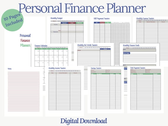 Monthly Personal Finance Planner | Printable Planner | Digital Planner | Personal Finance Printable | Letter Size 8.5 x 11 inches