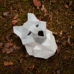 Wolf Papercraft Trophy,Low poly Wolf Trophy, Papercraf Wolf Trophy, Dxf, Handmade, Animal Paper Sculpture,PDF Template
