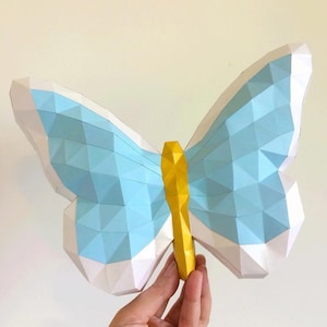Farfalla Papercraft, Farfalla Low poly, Farfalla Papercraf, Dxf, Fatto a mano, Scultura di carta animale, Modello PDF