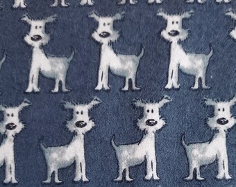 Poochie McGruff Bones Cotton Flannel from 3 Wishes Fabric Priced per 12 Yard.