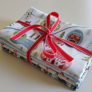 Old Fashioned Christmas 1/2 Yard All Cotton Fabric Bundle.