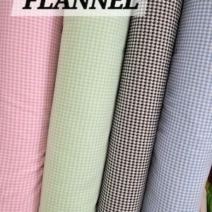 Houndstooth FLANNEL from A. E Nathan. 4 Color Choices  Quilting/Craft/Baby/Nursery/Kids FLANNEL.