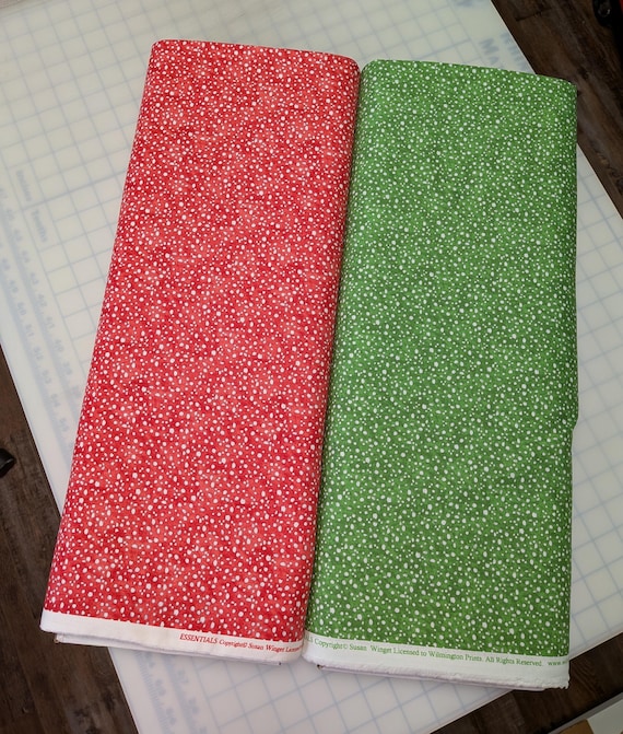 Essentials Connect the Dots Cotton Fabric by Susan Wingert for Wilmington Prints. 2 Color choices. Quilting/Craft Christmas/Holiday Fabric