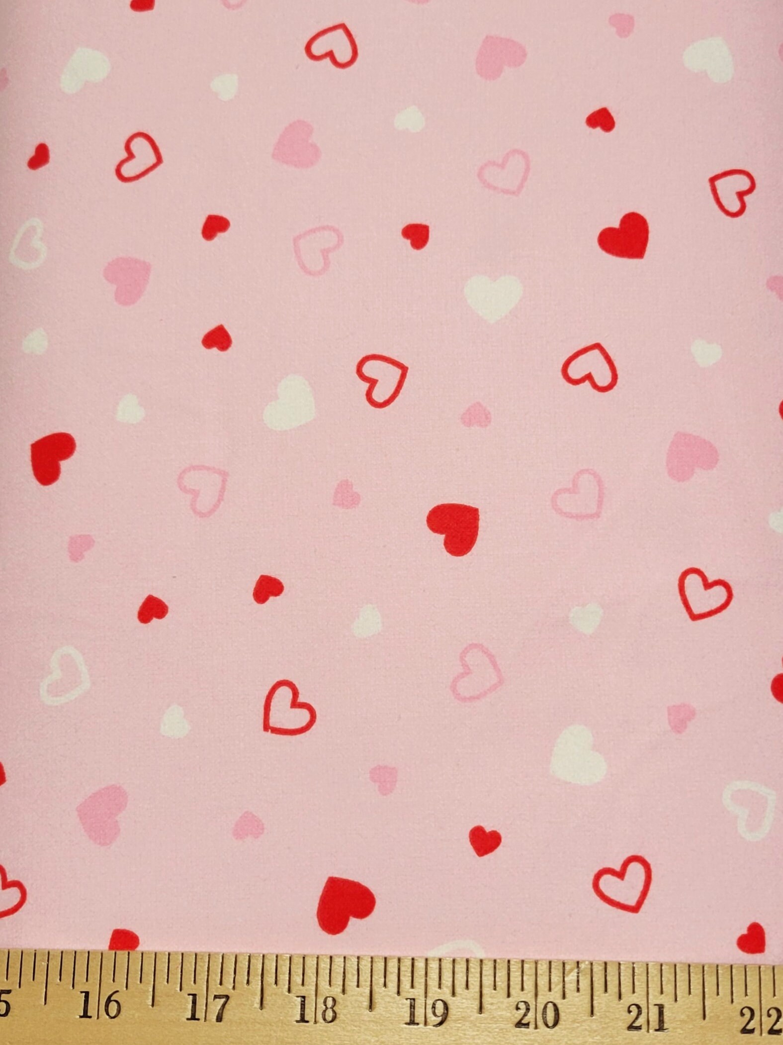 Mini Hearts in Pink / Red / White | Juvenile Flannel Fabric | 44 Wide |  100% Cotton | By The Yard 211
