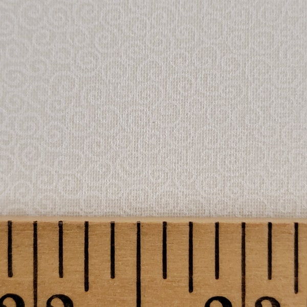 Basic Palette White on White Tiny Swirls Cotton Fabric. Quilting Blender Fabric. Quilting/Craft/Apparel Fabric.