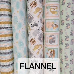 Tiny Tots Cotton  FLANNEL by Lisa Perry for 3 Wishes Fabrics. 5 Prints to Choose from. Quilting/Craft/ Kids/Baby/Nursery/Jungle FLANNEL