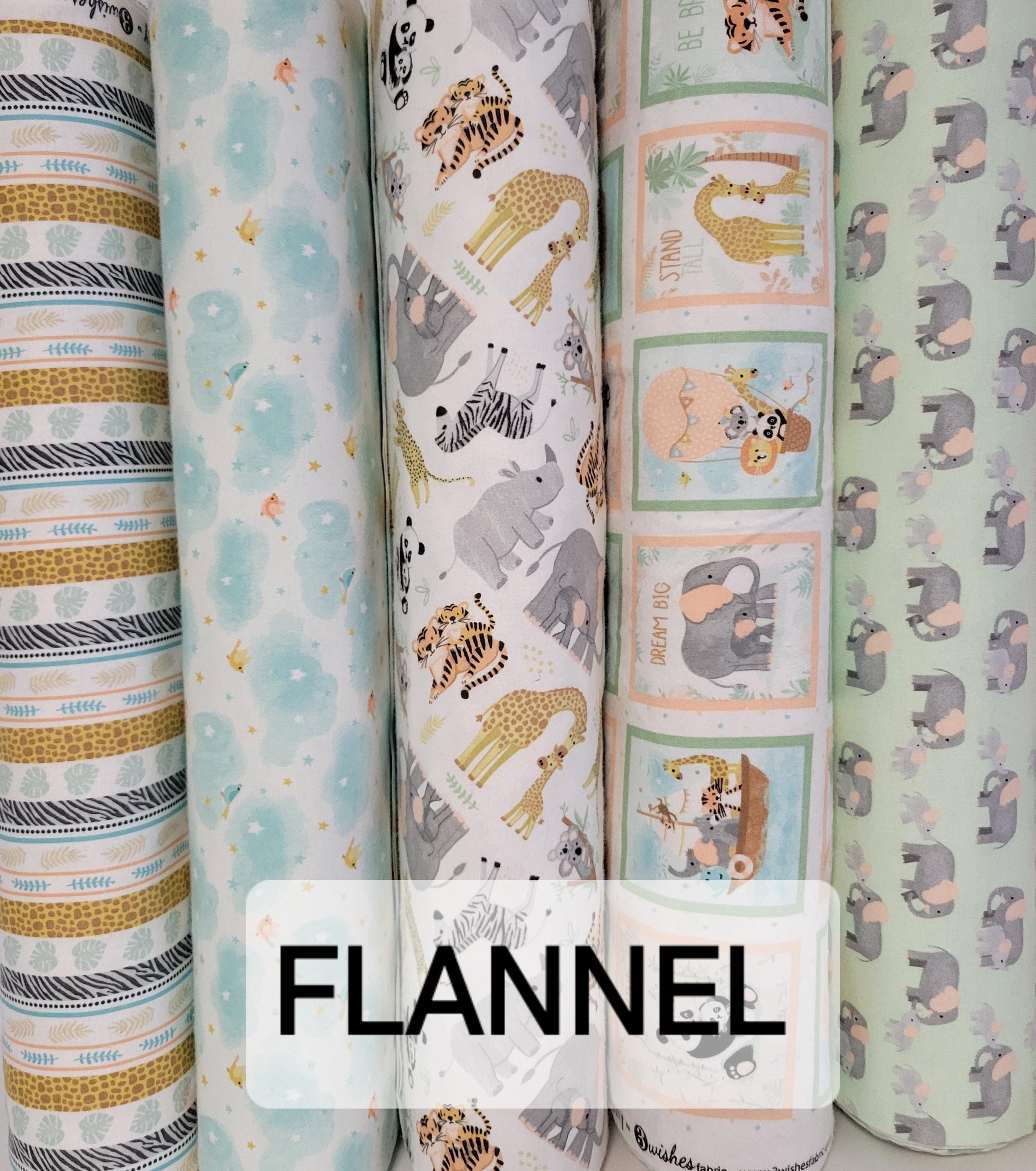 Tiny Tots Cotton  FLANNEL by Lisa Perry for 3 Wishes Fabrics. 5 Prints to Choose from. Quilting/Craft/ Kids/Baby/Nursery/Jungle FLANNEL