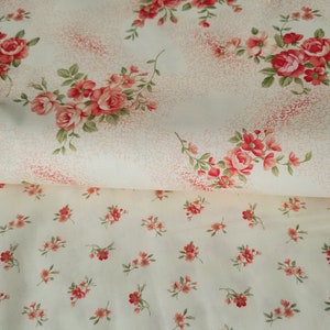 Sweet Blush Rose Cotton Fabric by P&B Textiles. Quilting/Craft/Floral/Apparel/Home Decor /Romantic/Vintage Look Fabric.