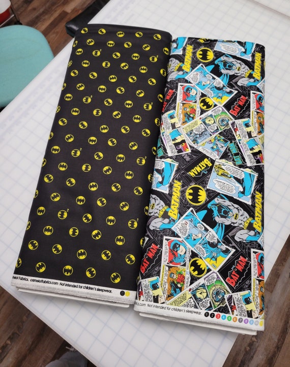 Batman Licensed Cotton Fabric from Camelot Fabrics. 2 Different Prints. Quilting/Craft/Kids/Apparel/Home Decor Fabric.