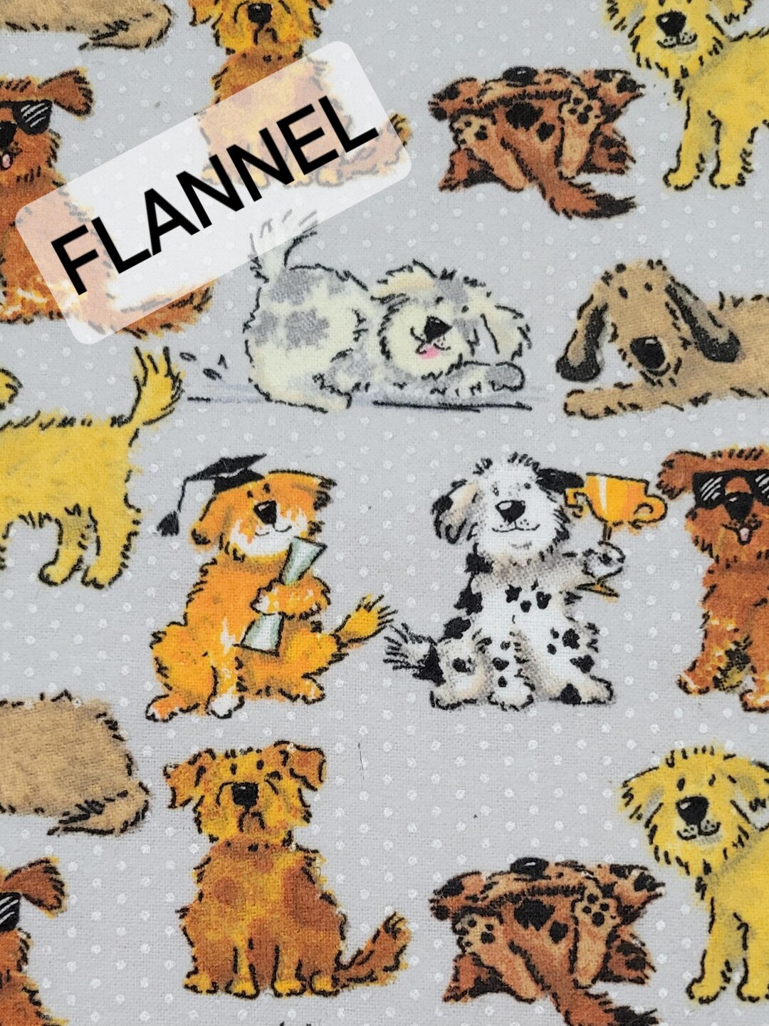 Image showcasing Top Dog Lightweight Cotton Flannel by A. E. Nathan. Quilting/kids/craft ...