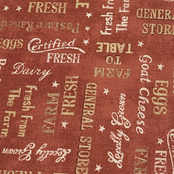 Red Script Fabric - Etsy