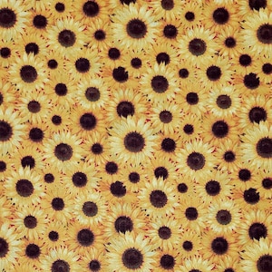 Packed Yellow Sunflowers Medium Weight Quilters Cotton Fabric from Fabric Traditions. Quilting/Craft/Apparel/Home Decor Fabric