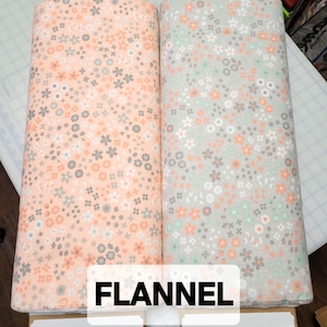 Floral Cozy Cotton FLANNEL by Robert Kaufman. 2 Color Choices. Quilting/Sewing/Craft/Kids/Baby/Nursery FLANNEL
