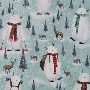 Yeti Winter Fun Cotton Fabric from Timeless Treasures. Christmas/Quilting/Craft/ Apparel/Home Decor Fabric.