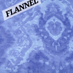 FLANNEL: Tonal Medium Royal Blue Marbled/Tie-Dye Cotton Blender FLANNEL by A. E. Nathan. Quilting/Craft/Apparel/Kids/Nursery FLANNEL Fabric.