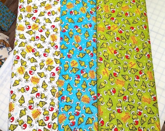 How the Grinch Stole Christmas Feeling Grinchy Cotton Fabric by Robert Kaufman Fabrics. 3 Color Choices Quilting/Craft/Sewing/Apparel Fabric
