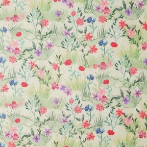 A Dog&#39;s Life Wildflowers Cotton Fabric from 3 Wishes Fabrics. Quilting/Craft/Apparel Fabric.
