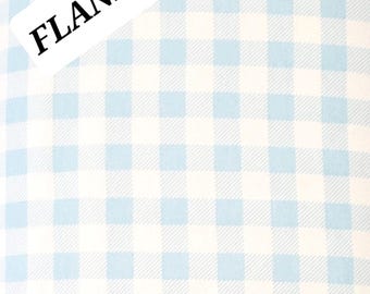 FLANNEL-- Blue/White Large Print Plaid Cotton FLANNEL Fabric by A. E. Nathan. Quilting/Nursery/Kids FLANNEL/Home Decor.