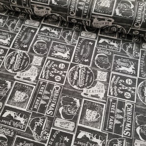 A Christmas to Remember Vintage Patch Cotton Fabric by Beth Albert for 3 Wishes Fabric. Quilting/Craft/Holiday Fabric.