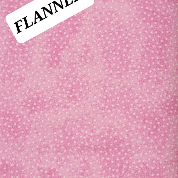 Pink with Tiny White  Polka Dots Comfy Cotton FLANNEL from A. E. Nathan. Quilting/Craft/Sewing/Apparel FLANNEL