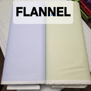 White Polka Dot Cozy Cotton FLANNEL in 2 Different Colors by Robert Kaufman. Quilting/Craft/Sewing/Baby/Nursery FLANNEL