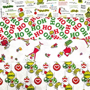 How the Grinch Stole Christmas Cotton Fabric. 4 Prints to Choose From. Holiday Quilting/Craft/Apparel/Home Decor Fabric