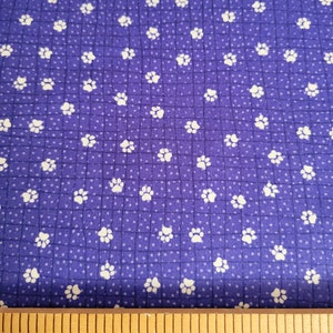 Feeline Good Blue with White Paw Prints Cotton Fabric from Wilmington Prints. Cat Paw Print Fabric. Quilting/Craft/Apparel Fabric.