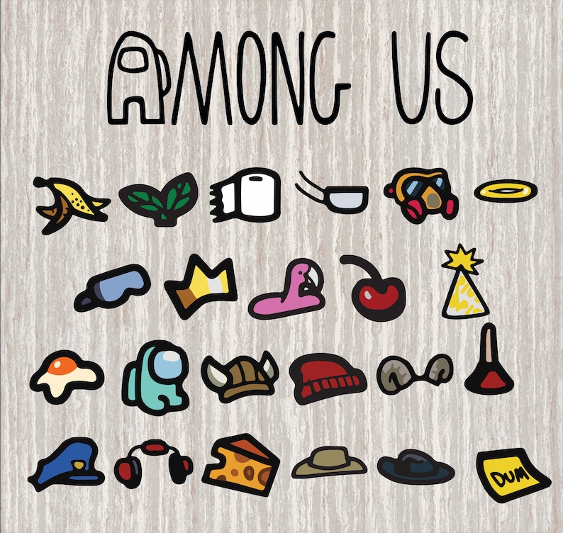 Download Among Us Hats Vector SVG Among Us PNG Vector Digital File ...