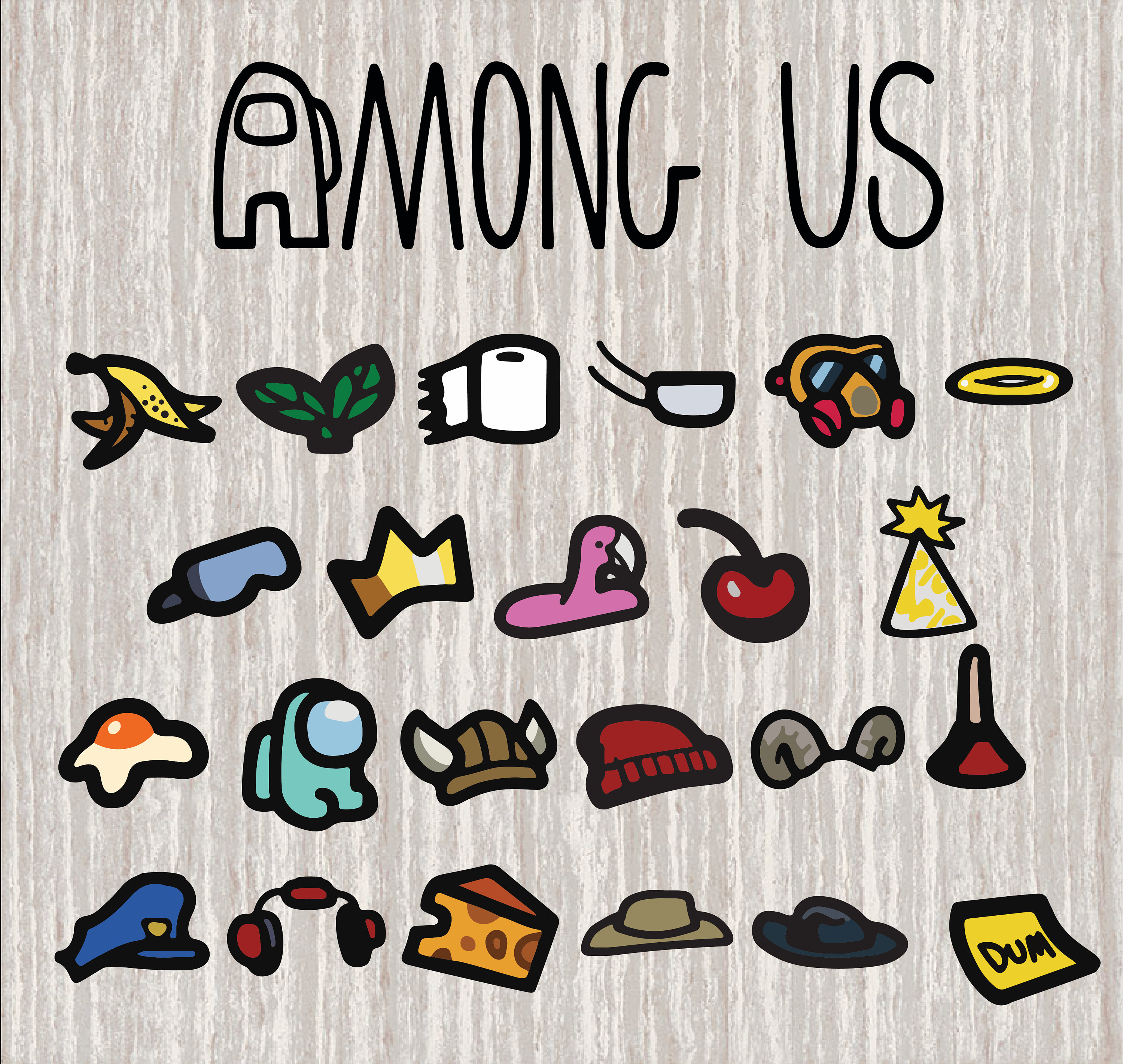 Among Us Hats Vector SVG Among Us PNG Vector Digital File | Etsy