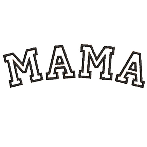 Mama Spell-out, Mama, Momma Stickdatei Maschinendesign Format pes. exp. jef. Dst. Hus. Vip. vp3. Xxx.