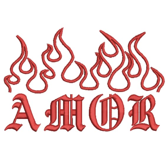 Amor Flame Embroidery Machine Design format pes. exp. jef. dst. hus. vp3. vip. xxx.