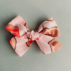 Pink PB&J Hair Bow- Girls hair bows, Peanut butter and jelly bow, heart bow, girls hair accessories, alligator clip