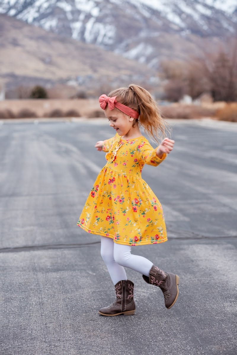 Playtime Mustard Yellow Flutter Sleeve Romper