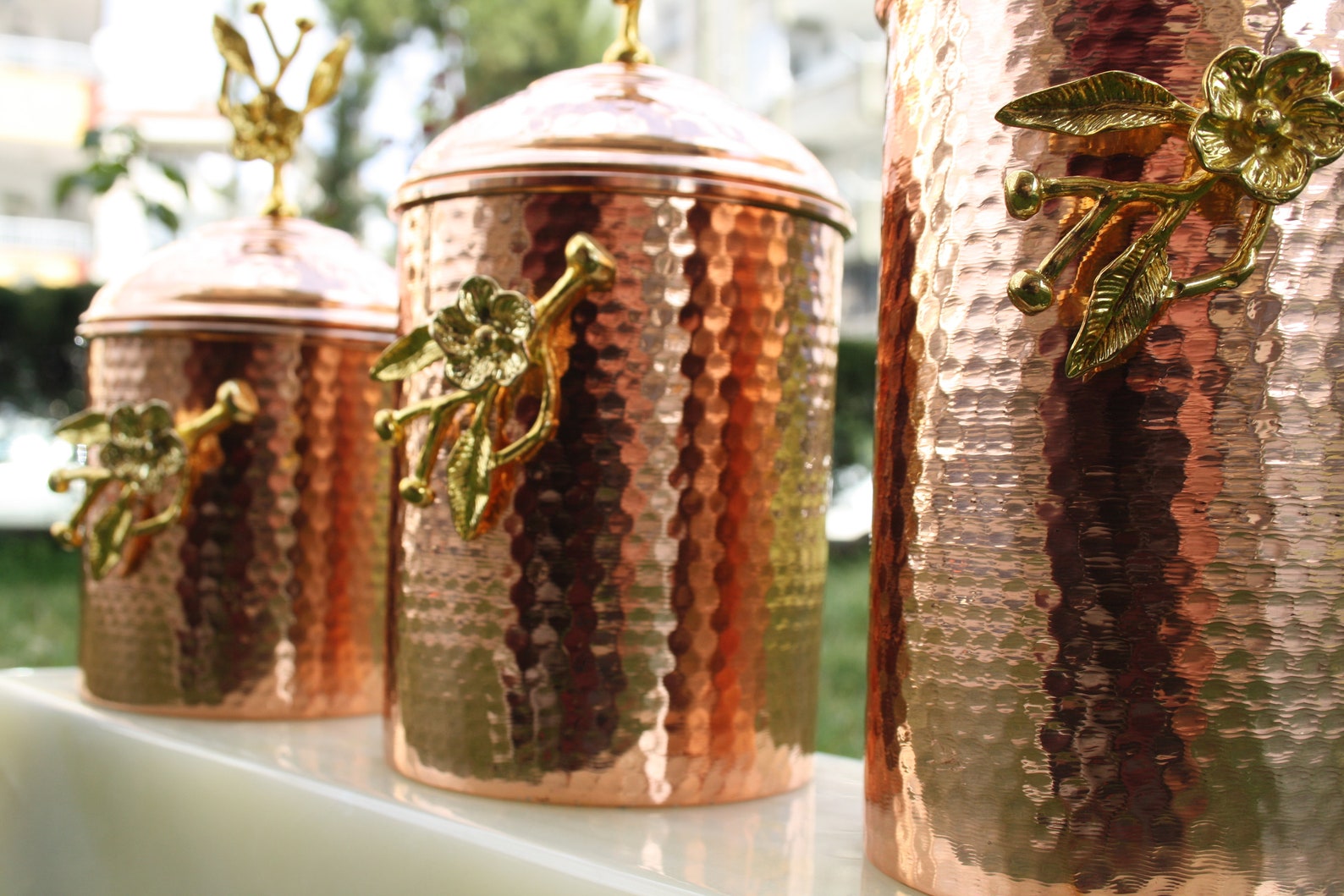 Handmade Copper Spice set Copper Jar Set with Lid Copper Etsy