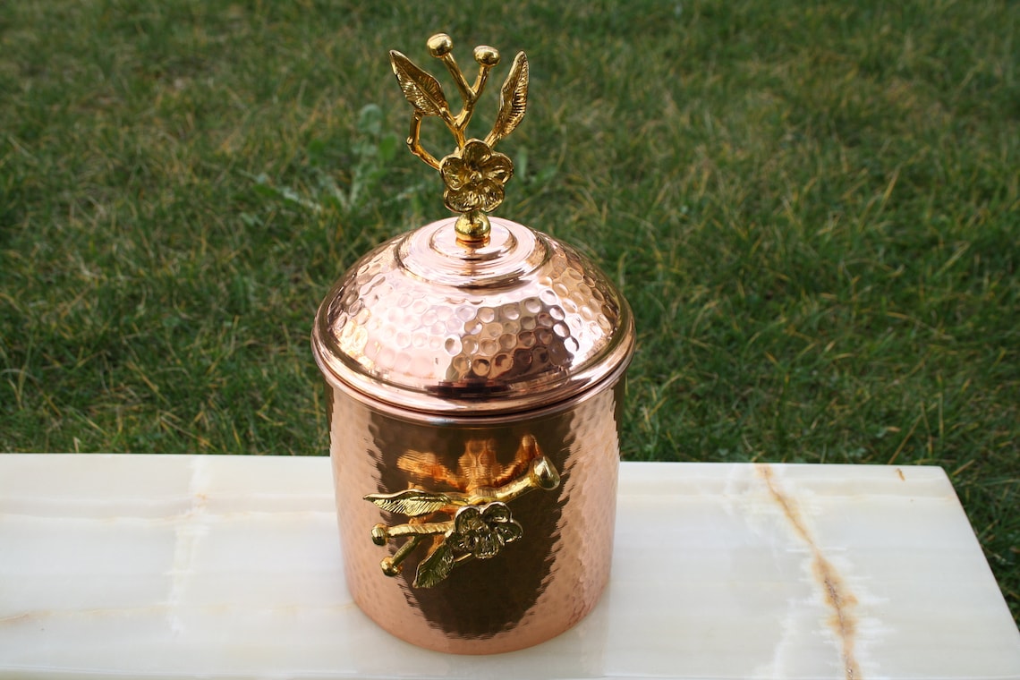 Handmade Copper Spice set Copper Jar Set with Lid Copper Etsy