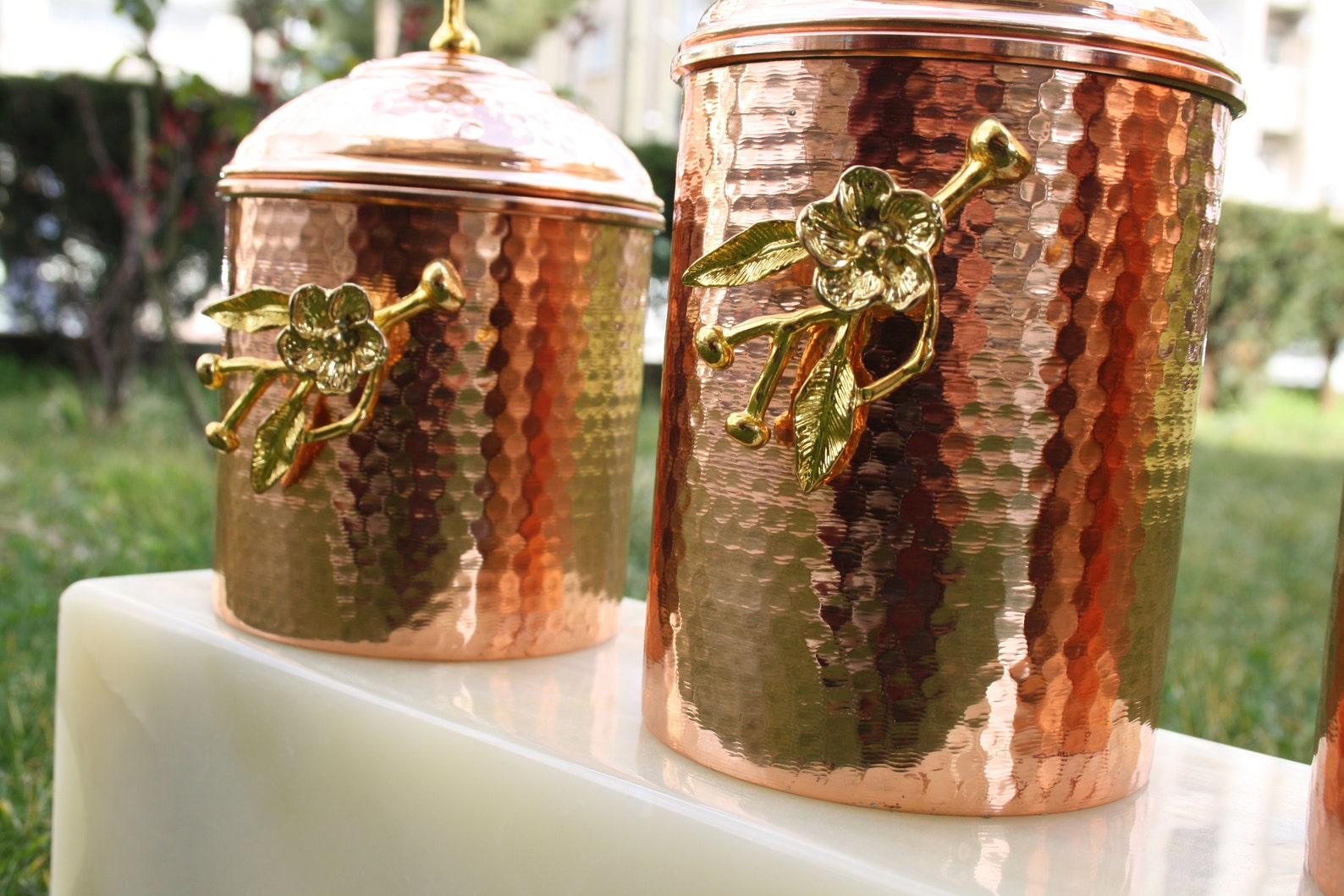 Handmade Copper Spice set Copper Jar Set with Lid Copper | Etsy